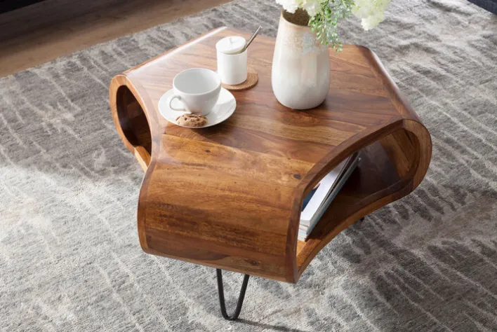 Couchtisch 55 x 55 cm braun