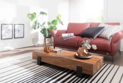 Couchtisch 115 x 44 cm braun/ schwarz