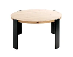 Couchtisch 75 x 42 cm braun/schwarz rund