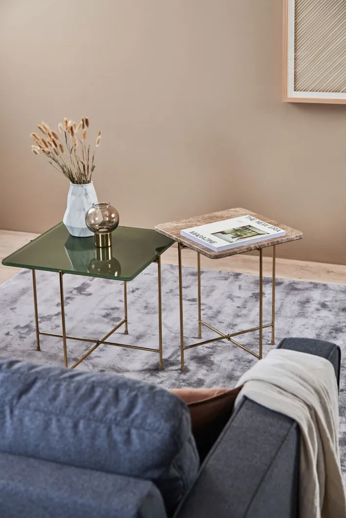 Couchtisch 50 x 45 cm Casted Glass green