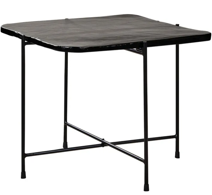 Couchtisch 50 x 45 cm Casted Glass black