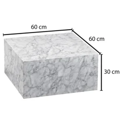 Couchtisch 60 x 60 cm Marmor Optik Grau