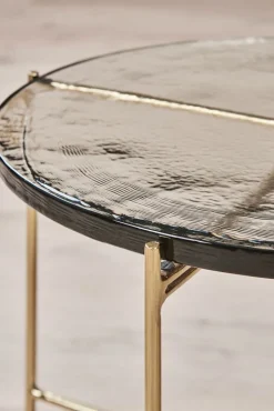 Couchtisch 50 x 45 cm rund Casted Glass Clear