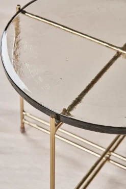 Couchtisch 50 x 45 cm rund Casted Glass Clear