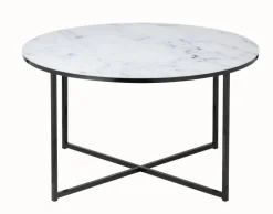 Couchtisch 80 x 80 cm rund schwarz/weiß