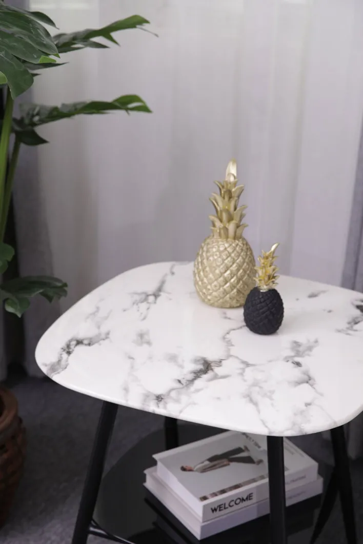 Couchtisch 55 x 55 cm schwarz /weiß