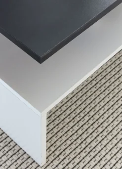 Couchtisch 90 x 60 cm schwarz/ weiß