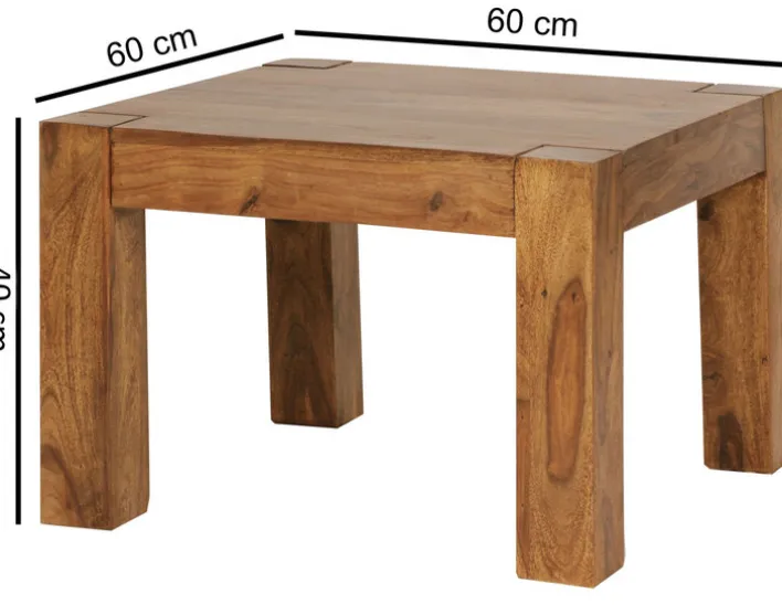 Couchtisch 60 x 60 cm Sheesham