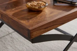 Couchtisch 63 x 63 cm Sheesham/ schwarz