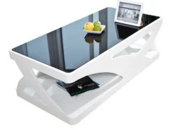 Couchtisch 120 x 60 cm weiß / schwarz