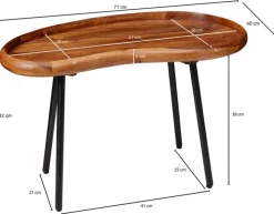 Couchtisch 71 x 40 x 42 cm braun