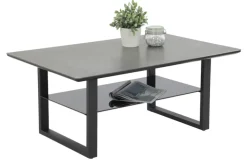 Couchtisch ARNE 105x45x69 cm Keramikoptik/schwarz