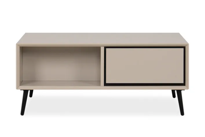 Couchtisch ARONA 94 x 40 x 50 cm sandfarben/schwarz