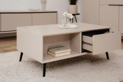 Couchtisch ARONA 94 x 40 x 50 cm sandfarben/schwarz