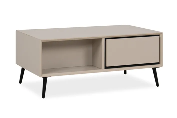 Couchtisch ARONA 94 x 40 x 50 cm sandfarben/schwarz