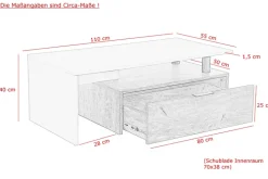 Couchtisch DENNIS 110 x 55 cm hellgrau/braun