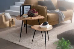 Couchtisch 2er Set Schwarz/ Akazie massiv