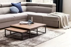 Couchtisch 2er Set Schwarz/ Sheesham massiv