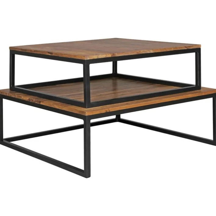 Couchtisch 2er Set Schwarz/ Sheesham massiv