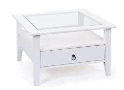 Couchtisch HENRY 75x45x75 cm Massivholz Kiefer weiß