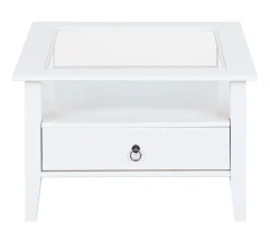 Couchtisch HENRY 75x45x75 cm Massivholz Kiefer weiß