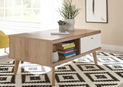 Couchtisch LENA 107x67 cm Eiche Riviera/ Weiss matt