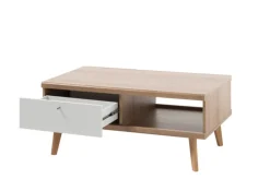 Couchtisch LENA 107x67 cm Eiche Riviera/ Weiss matt