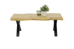 Couchtisch Lewis 110x60 cm - Wildeiche Nachbildung - X-Gestell Metall braun/schwarz