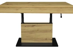 Couchtisch LIFT 110x60 cm Vulkanschwarz Supermatt / Asteiche Dekor