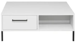 Couchtisch LINDOS 100 x 70 cm weiß / schwarz