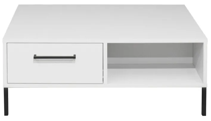 Couchtisch LINDOS 100 x 70 cm weiß / schwarz