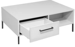 Couchtisch LINDOS 100 x 70 cm weiß / schwarz