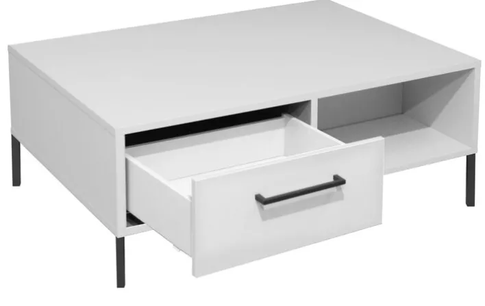 Couchtisch LINDOS 100 x 70 cm weiß / schwarz