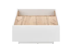 Couchtisch LONG ISLAND 75x75 cm Weiss matt/Wotan Eiche Dekor