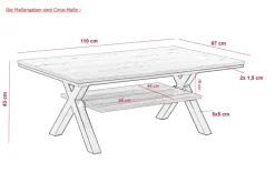Couchtisch MATS 110 x 67 cm Artisan-Eiche-Dekor braun/schwarz