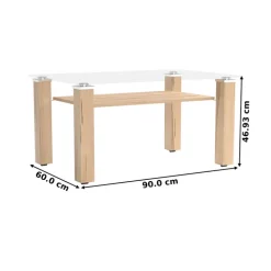 Couchtisch NEW YORK 90 x 43,5 x 60 cm Kernbuche braun