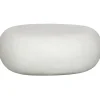 Couchtisch PEBBLE 65x49 cm oval Betonoptik Weiß