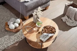 Couchtisch rund 60 cm Akazie massiv