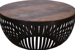 Couchtisch rund 70 cm braun/ schwarz