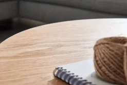 Couchtisch rund 70 cm Schwarz/ Eiche