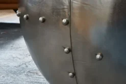 Couchtisch rund 60 cm Silberfarbig/ Mango massiv