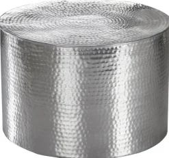 Couchtisch rund 61 cm Silberfarbig