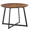 Couchtisch rund 60 x 45 cm Sheesham massiv/Schwarz