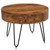 Couchtisch rund 60 x 44 cm Sheesham massiv