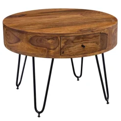 Couchtisch rund 60 x 44 cm Sheesham massiv