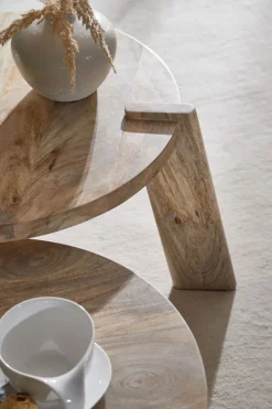 Couchtisch rund 2er Set Mango massiv