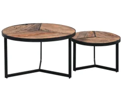 Couchtisch rund SINGAPUR 2er Set braunschwarz