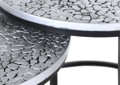 Couchtisch Set TEATIME 3-tlg. schwarz/silber