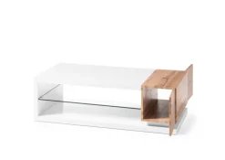 Couchtisch SILVO 120 x 36 x 60 cm Weiß matt lackiert