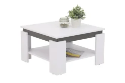 Couchtisch TIM III 68 x 68 cm quadratisch Dekor weiß/anthrazit